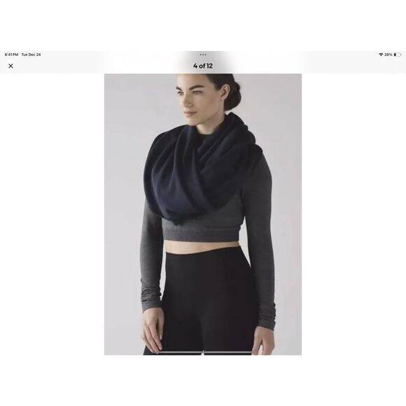 Lululemon Cardigan Women One Size OS Gray After Asana Wrap Studio Cashmere Blend - Picture 2 of 11